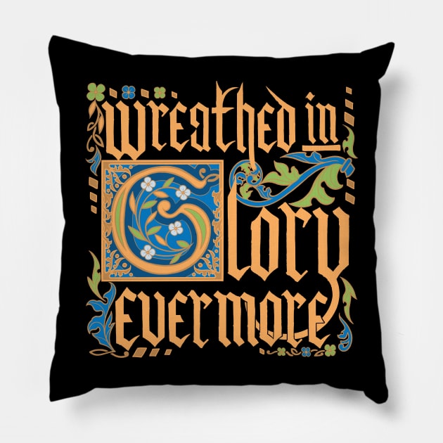 Medieval Motivation: Glory (Gold) Pillow by AnemoneTea