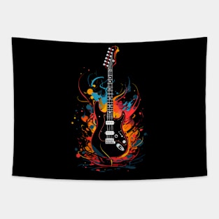 Guitar Paint Splash Tapestry