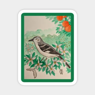 Florida state bird and flower, the mockingbird and orange blossom Magnet