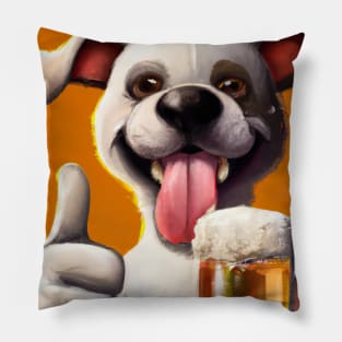 Funny Dog with Beer Pillow