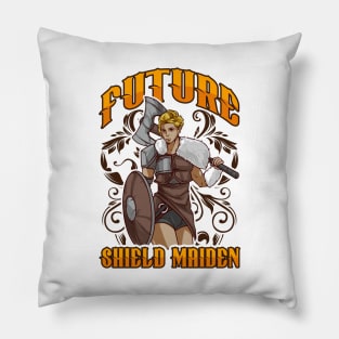 Cute Future Shield Maiden Nordic Viking Warrior Pillow