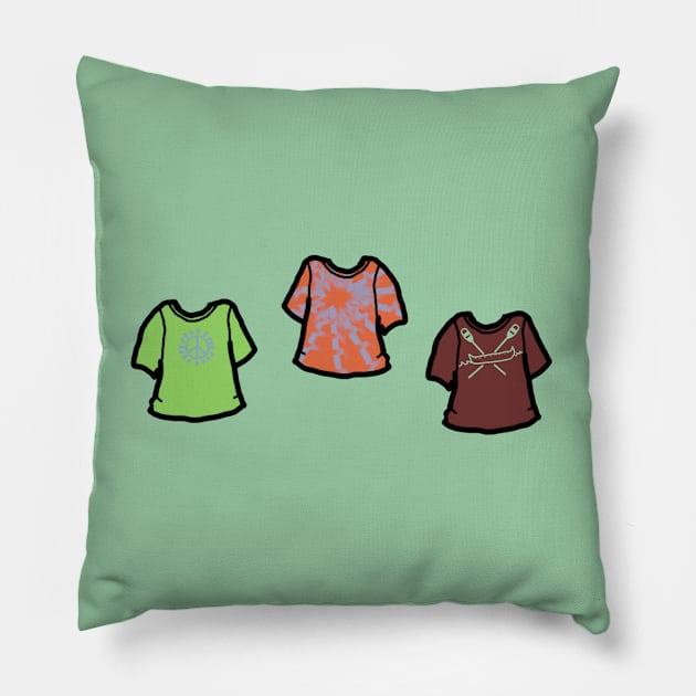 Hippie Tee Trio Pillow by LochNestFarm