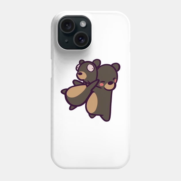 Black Bear Hug Phone Case by ThumboArtBumbo