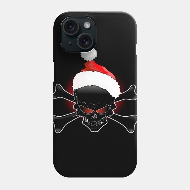 Christmas Santa Black Skull Phone Case by BluedarkArt