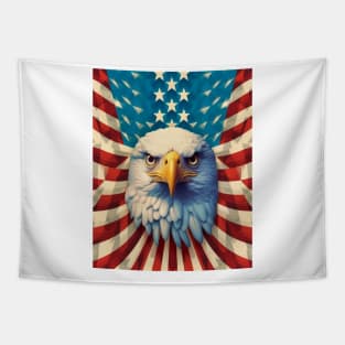 USA America Fourth of July Op Art Bald Eagle July 4th Tapestry