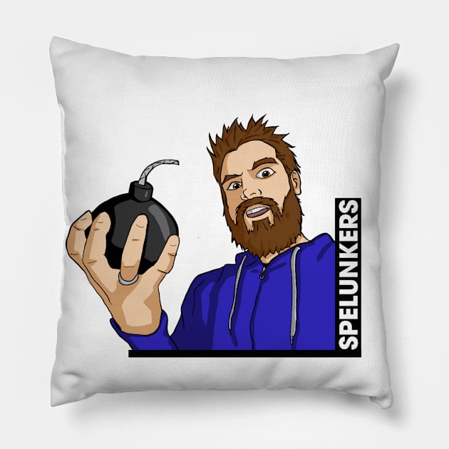 Spelunkers Tom Pillow by TimeBombTom