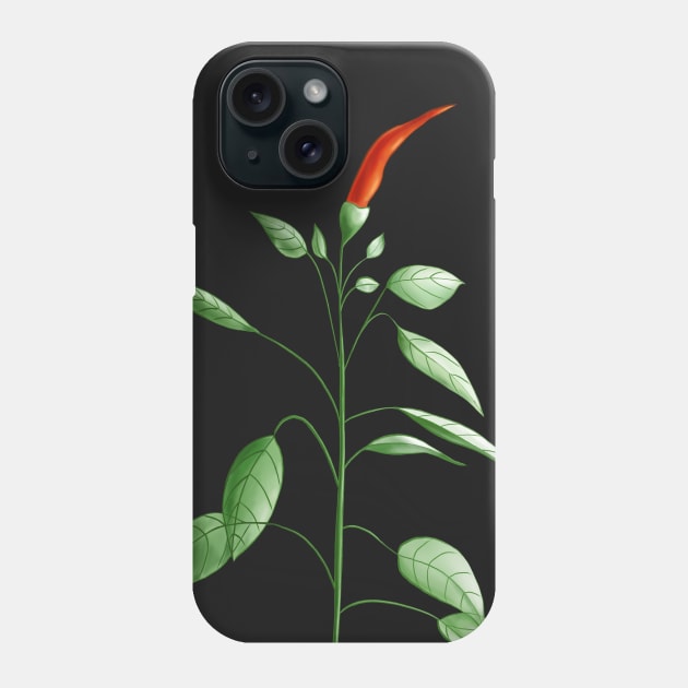 Hot Chili Pepper Plant Botanical Drawing Phone Case by Boriana Giormova