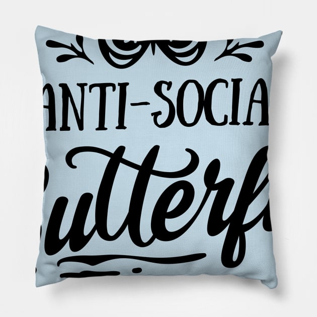 Anti-social Butterfly Pillow by PlXlE