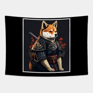 Shiba Inu dog, Samurai, Funny Dog Lover Tapestry