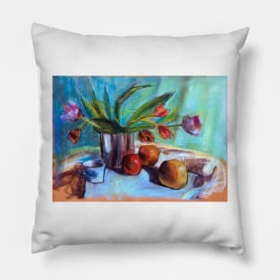 Flowers and fruit colorful etude Pillow