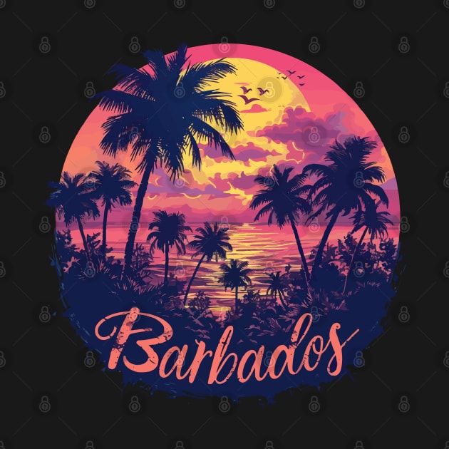 Barbados Sunset (with Orange Lettering) by VelvetRoom