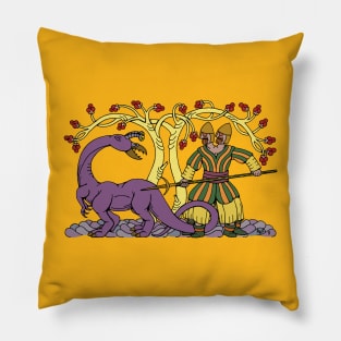 Hunting the Queegiog Weird Sci-Fi Art Pillow