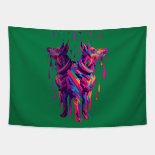 Australian Kelpie Dog Ink Artwork Tapestry