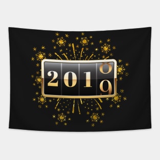 Countdown Clock Happy New Year 2019 T-Shirt Tapestry