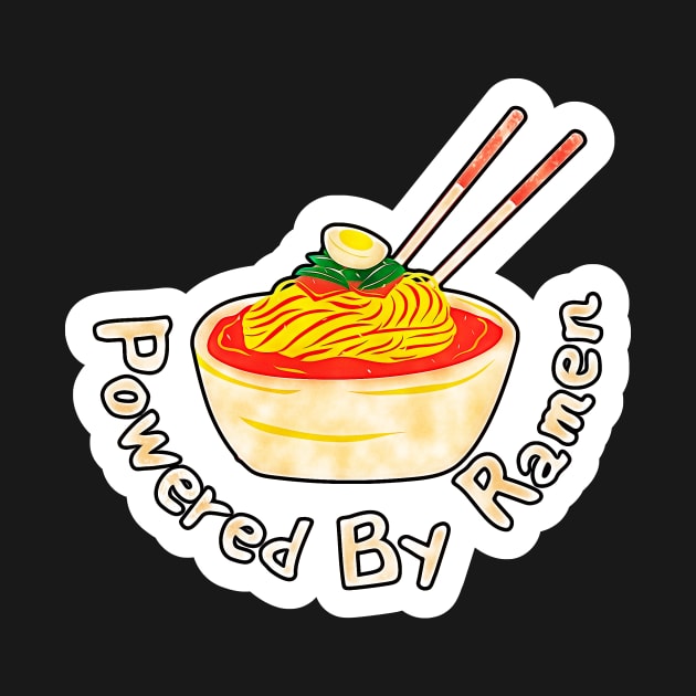 Powered by Ramen Cute Watercolor for Foodies by BubbleMench