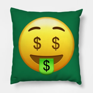 Money Mouth Face Emoji Pillow