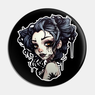 Goth Girl Cyberpunk Grunge Anime Pin