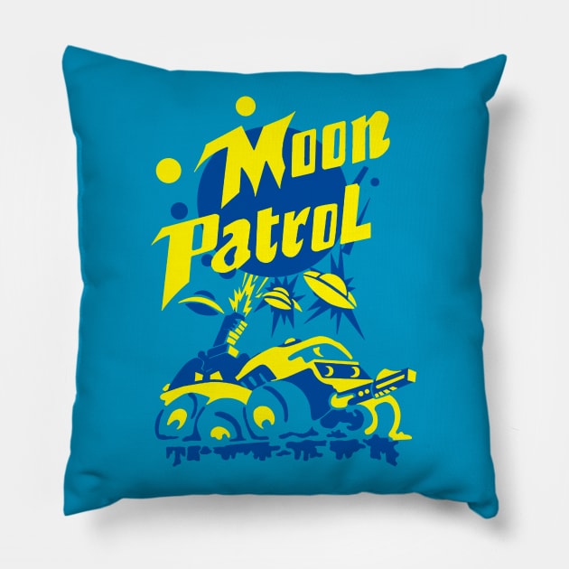 Moon Patrol Pillow by cunningmunki