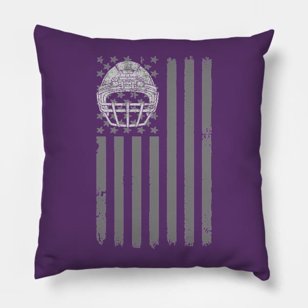 Vintage Football Helmet American Flag Pillow by Etopix