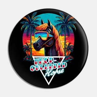 Retro Wave Thoroughbred Miami Horse Pin