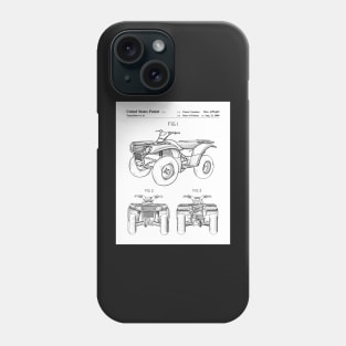 ATV Quad Bike Patent - Off-Roader Motorsports Fan Art - White Phone Case