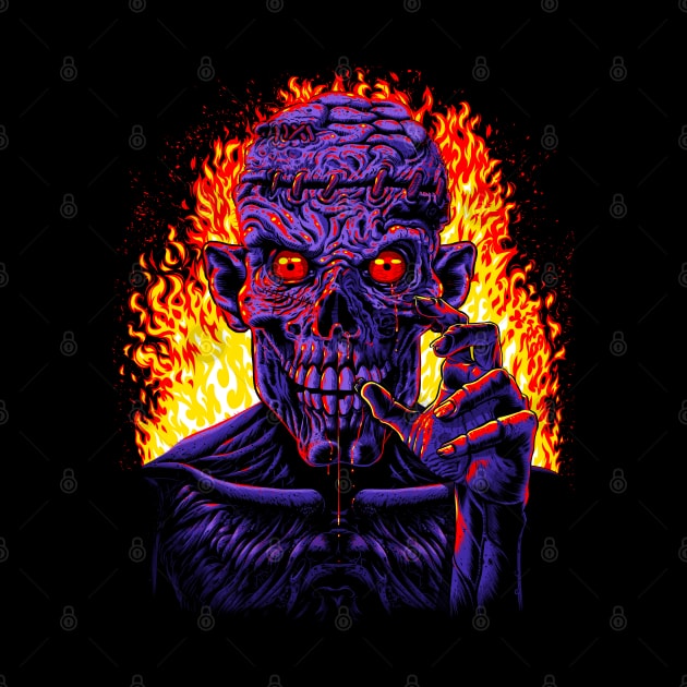 Zombie in flames by albertocubatas