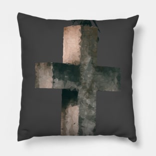 Low Poly Crow on Grave Pillow