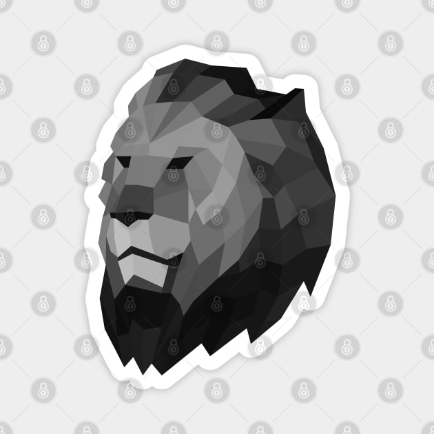 Grey Lion Head Magnet by shaldesign