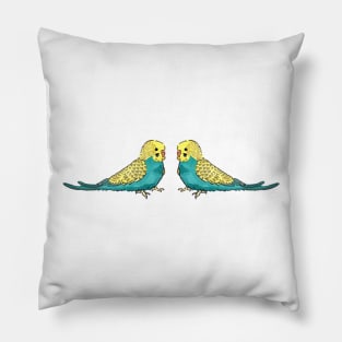 Budgie - Graywing in green line Pillow