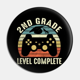 2nd Grade Level Complete Funny Gamer Shirt Last Day of School 2020 Graduation Pin