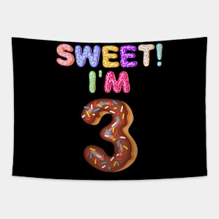 Kids 2016 3rd Birthday Sweet I'm 3 Donut Gift Tapestry