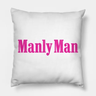 Pink manly man distressed vintage Pillow