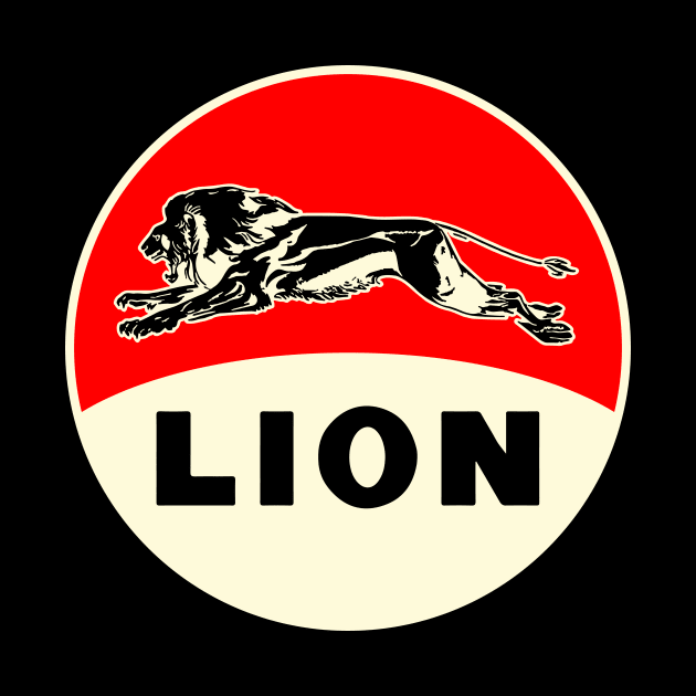 Lion Gasoline vintage sign reproduction by Hit the Road Designs