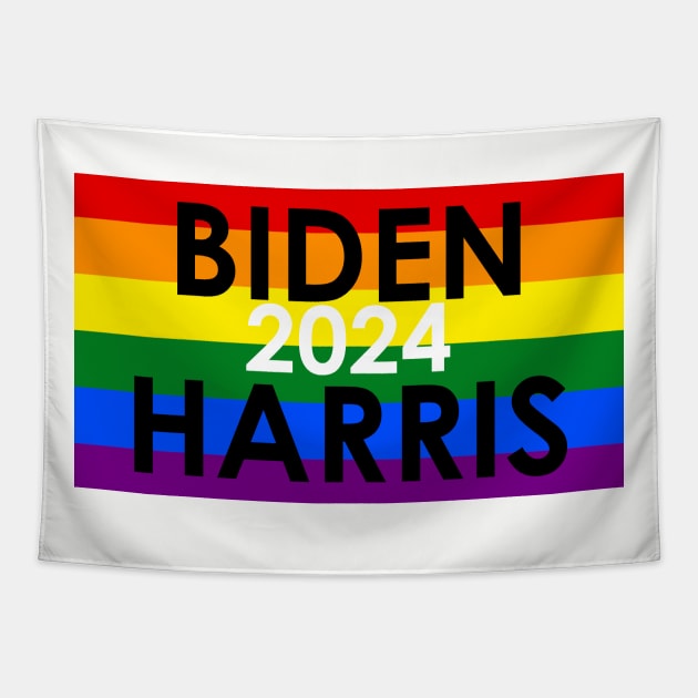 Biden Harris 2024 LGBTQ+ PRIDE Tapestry by Discotish