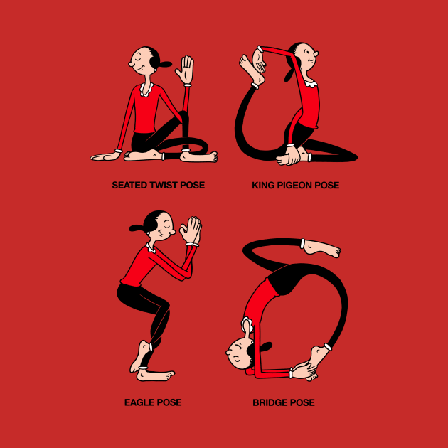 Popeye Olive yoga by coffeeman