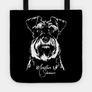 Miniature Schnauzer dog portrait Tote