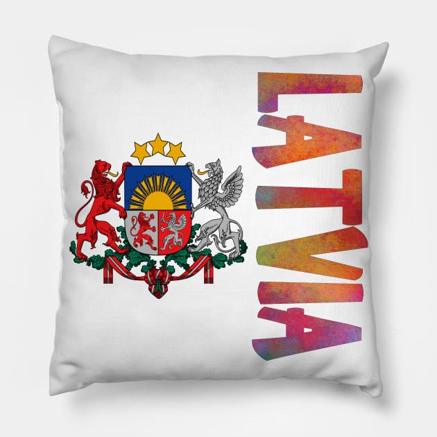 Latvia Coat of Arms Design Pillow by Naves