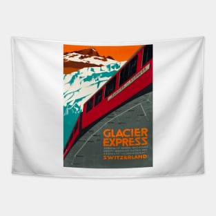 Glacier Express  - Vintage Swiss Railway Travel Poster Tapestry