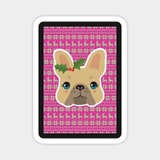 Josephine the Christmas French Bulldog Magnet