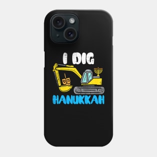 I Dig Hanukkah Excavator Construction Toddler Hanukkah Phone Case