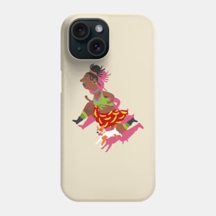 Running girl with dog Phone Case