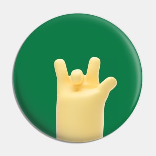 rock and roll hand sign Pin