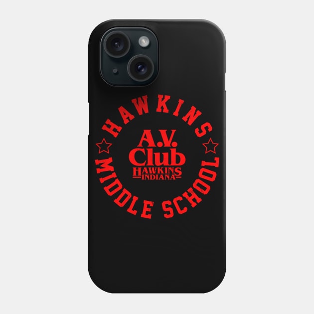 Hawkins Middle School AV Club Phone Case by cowyark rubbark