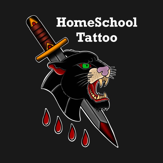 HomeSchoolTattoo Panther Head & Dagger by HomeSchoolTattoo