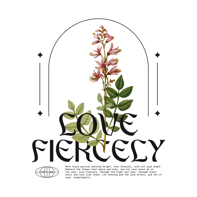 Love Fiercely Floral Wildflower Wild Flowers by Tip Top Tee's