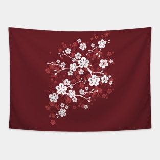 Red cherry blossom Tapestry