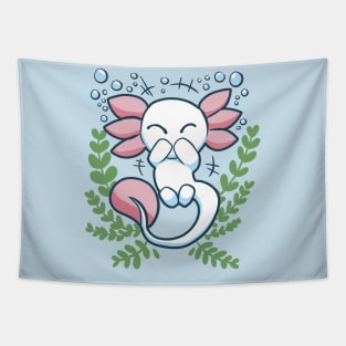 Giggling Axolotl - Cute Axolotl Design Tapestry