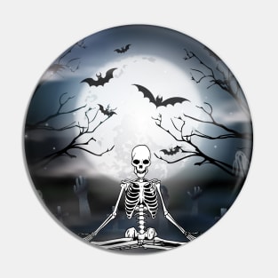 Skeleton meditating Pin