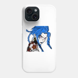 punk blue haired style warrior girl ecopop Phone Case