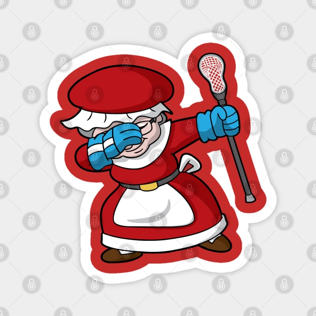 Lacrosse LAX Mrs Claus Christmas Magnet by E